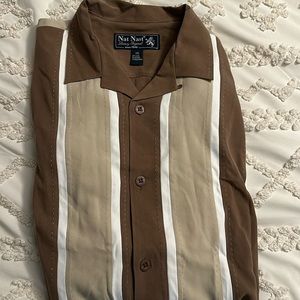Nat Nast mens Silk button down shirt- luxury originals